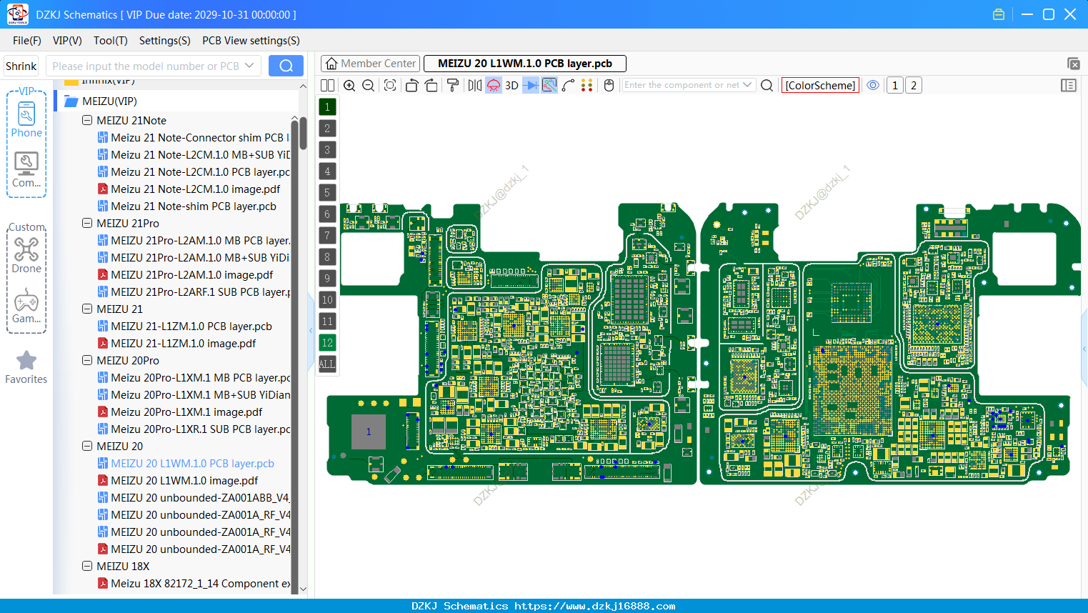 MEIZU 20 L1WM.1.0 PCB Layer